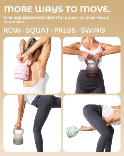 Pink Adjustable Kettlebell for Women - 5LB, 8LB, 12LB Home Fitness