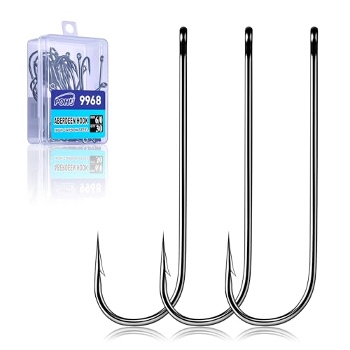 Aberdeen Crappie Fishing Hooks - High-Carbon Steel, 100pcs - Black Nickel #16