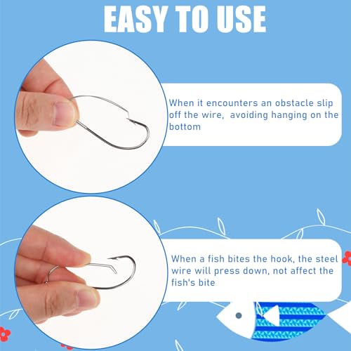 10-Pack 2/0 Weedless Wacky Rig Hooks for Bass Fishing