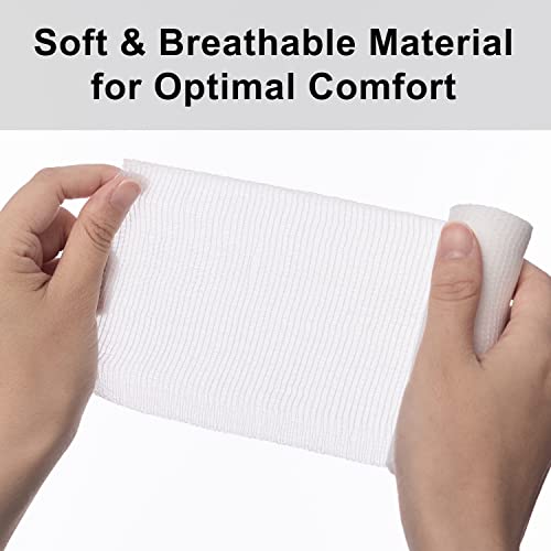 Gauze Bandage Rolls with Medical Tape - 24 Pack + Bonus Tape