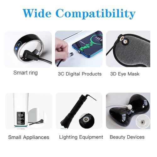Magnetic Charging Cable for Hertz P1 & Prxxhri R11M Smart Ring - 2-Pack Black