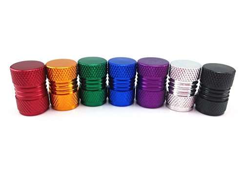 28pcs Colorful Aluminum Bicycle Tire Valve Caps - Wheel Hub Shape