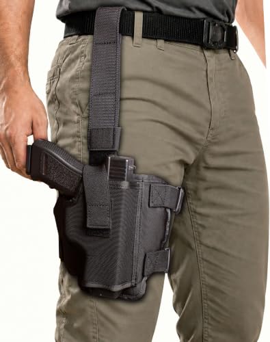 LOUBEI Drop Leg Holster for Pistols, Adjustable Thigh Carry Nylon Pistol Holster