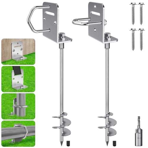 Insaga 30'' Heavy Duty Ground Anchor Pack for Sheds & Swing Sets - 12mm Solid Carbon Steel, Full-Welded Helix, Rust-Resistant