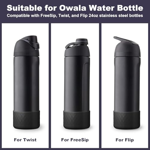 Silicone Water Bottle Boot - 2PCS Protective Anti-Slip Sleeve for Owala 24oz, 32oz, 40oz