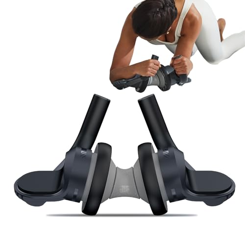 Fitness Ab Roller Wheel with Elbow Support - Grey