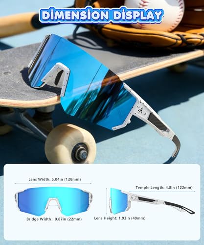Kids Sunglasses with UV400 Protection - A02 Black, Ice Blue, Red
