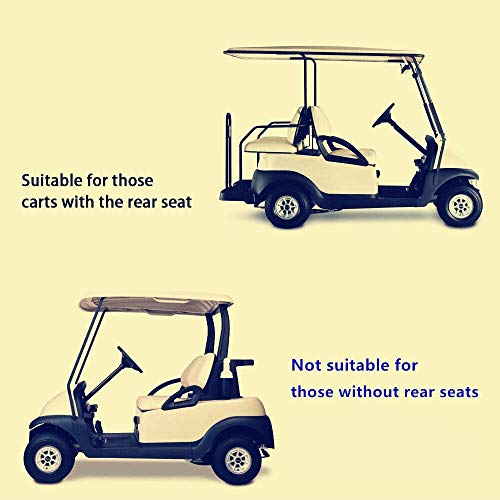 Black Golf Cart Rear Seat Arm Rests - Universal Fit for EZGO, Club Car, Yamaha - No Drilling Needed