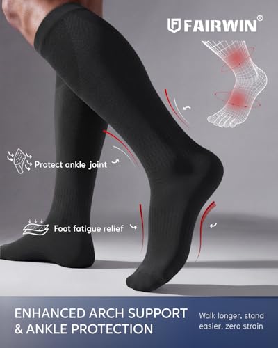 Bamboo Compression Socks 15-20 mmHg for Men Women - Support & Travel