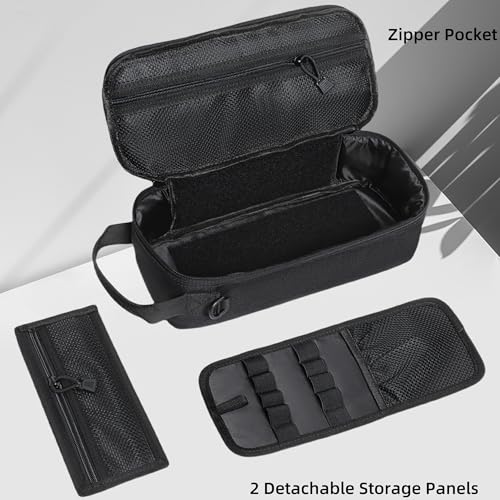 12-Inch Heavy Duty Small Tool Bag with D-Ring Clip,Flag Patch&Shoulder Strap - Small Tactical Molle Zipper Tool Bag,EDC Storage Tool Bags for Men,Multipurpose Utility Work Organizer Bag