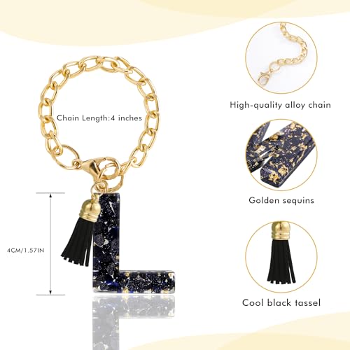 Initial Letter Charm for Tumbler Handle - Personalized L Charm Black