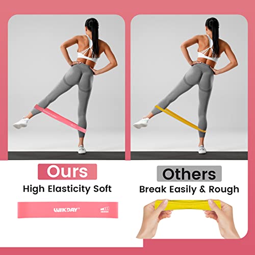 5-Piece Resistance Loop Band Set for Strength Training - Pink & Purple