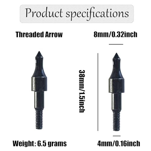 24 Black Screw-in Archery Field Points for Target Shooting, 100 Grain