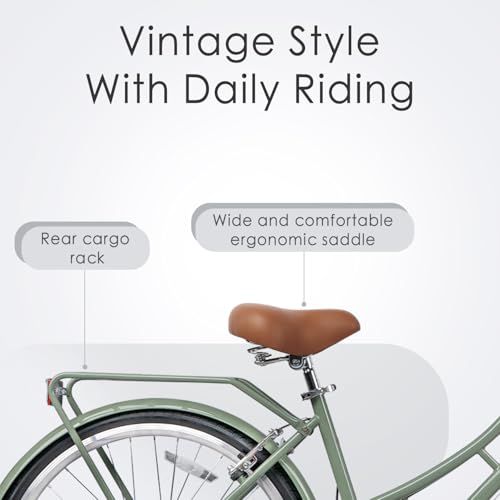 26 Inch Women's Hybrid Bike - Green Frame with Black Tires