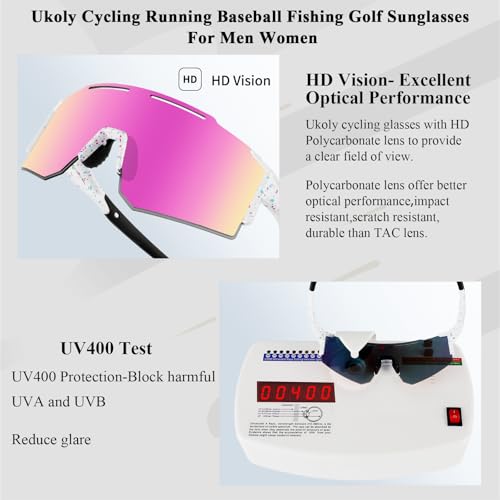 Sport Sunglasses with UV400 Protection for Running & Cycling