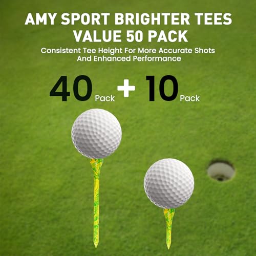 Durable Bamboo Golf Tees - 50 Pack - 3 1/4 Inch Green