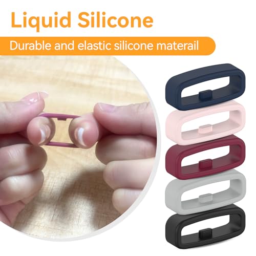 6-Pack Silicone Fastener Rings for Fitbit Versa 4/3/2/Sense - 6 Colors