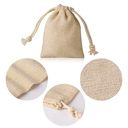 20-Piece Cotton Drawstring Bags - 3x3.7 Inch Small Jewelry & Spice Pouches