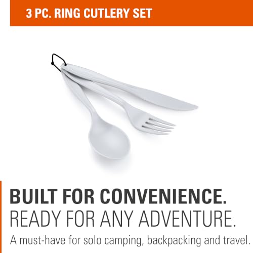 Full-Size Camp Cutlery Set - 3 Pc Utensils, Eggshell White