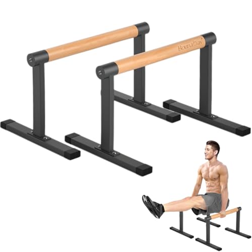 Wooden Parallel Dip Bar with Beech Handles for Push-Ups & Gymnastics