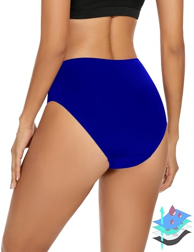 Leovqn Medium Blue Leakproof Period Swim Bikini with UPF 50+ for Light Flow - Menstrual Swimwear