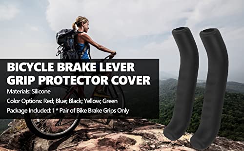 Bicycle Brake Lever Grip Protector Cover - Black, Anti-Slip Silicone Sleeve