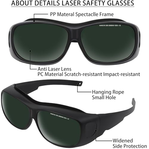 Laser Safety Glasses Red Light Therapy Goggles UV Blocking Laser Glasses for Laser Cosmetology Operator Eye Protection