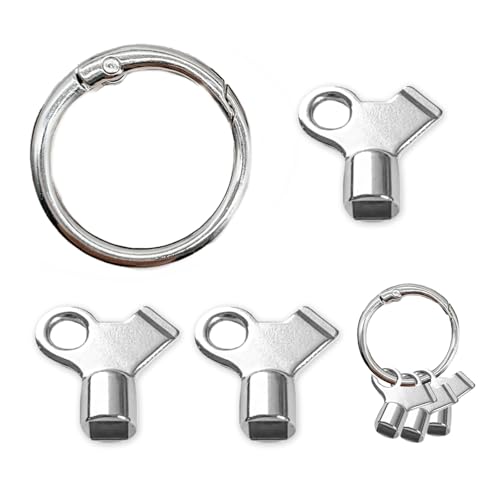 BRBASAP 3 Packs Radiator Key with 1 Rings Bleeder Keys for Bleeding Old Home Radiator Air Valve Durable Handle Tool to Turn Off Water Valves Bleed Keys for Home Radiator Maintenance and Repairs