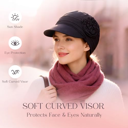 AIPESL 4 Pack Chemo Headwear for Women - Breathable Hair Loss Turbans in Black, Grey, White, Navy