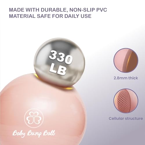 Baby Bump Birthing Ball for Pregnancy & Labor - Anti-Burst, Non-Slip Exercise Ball
