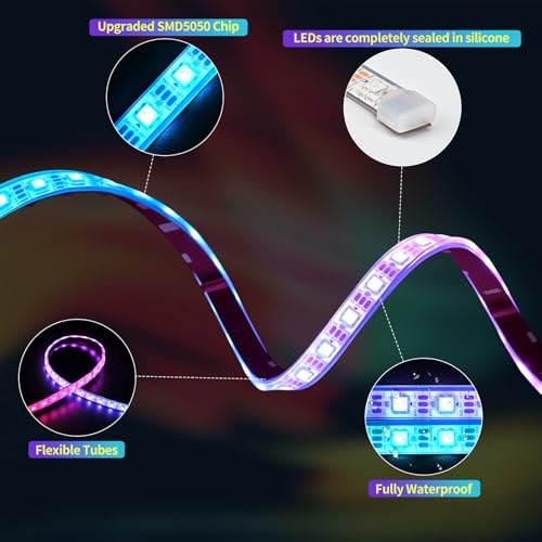 47.25" USB Powered RGB LED Strip Lights for Golf Carts with APP & Remote