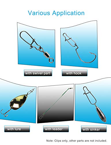 Facikono 100pcs Double-Lock Fishing Snaps Assortment - Saltwater & Freshwater Tackle