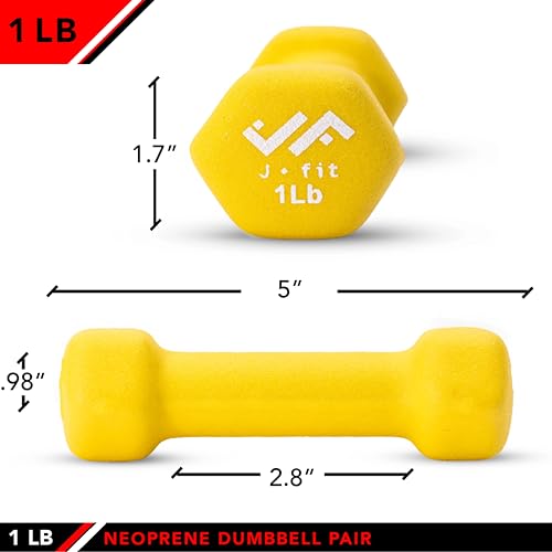 1 lb Neoprene Dumbbell Pair - Hand Weights for Home Gym