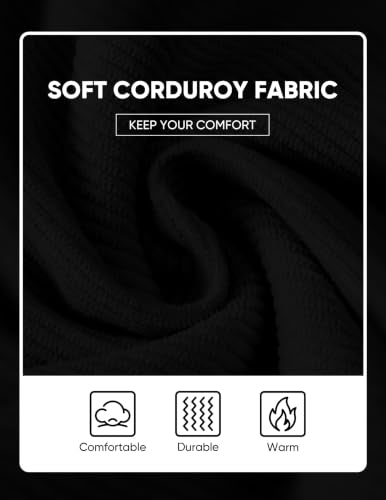 Men's Corduroy Fleece-Lined Baggy Sweatpants - Black, Medium