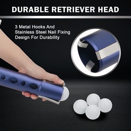 Nogcay Blue Golf Ball Picker Upper Aluminum 20-Ball Retriever Shagger