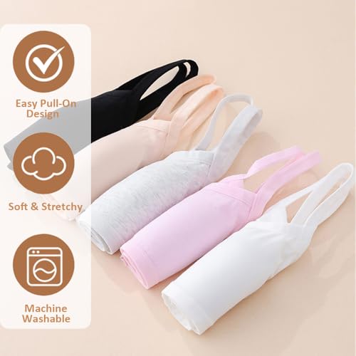 YoBeLove Teen Girls 5 Pack Cotton Wireless Sports Bras - Multicolor 12-16 Years