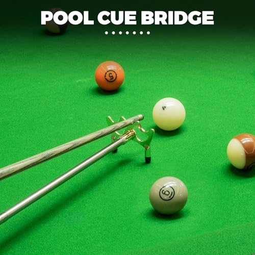 Retractable Pool Cue Bridge with Low Brass Head - Adjustable Billiard Accessory