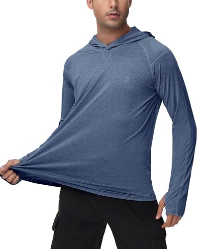 Men's UPF 50+ Long Sleeve Fishing Shirt - UV Sun Protection Hoodie