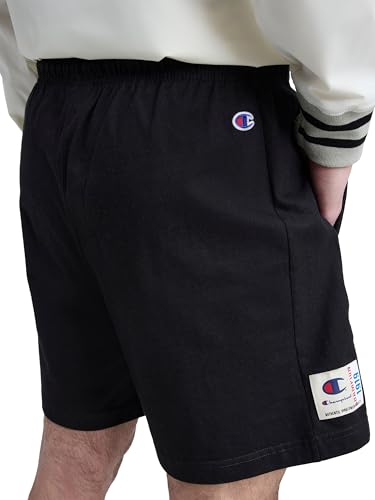 Champion Men's Graphic Lounge Shorts Medium Black 7 Inch Inseam Lightweight Cotton