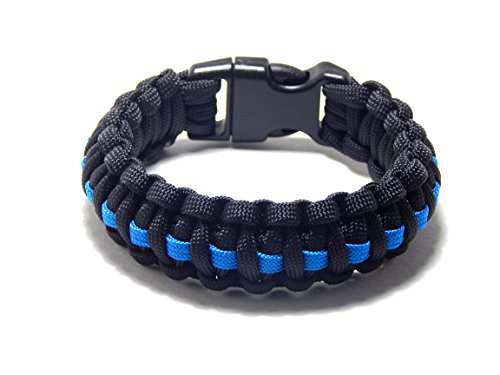 Paracord Survival Bracelet - Thin Blue Line Tactical 9 Inch