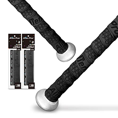 Baseball Bat Grip Tape - 2-Pack Black, Precut 1.1mm