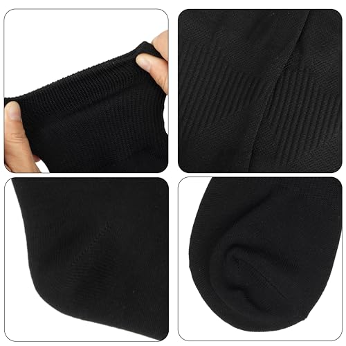 Unisex Cotton Knee-High Socks - Ribbed Tube Socks - Black, Large