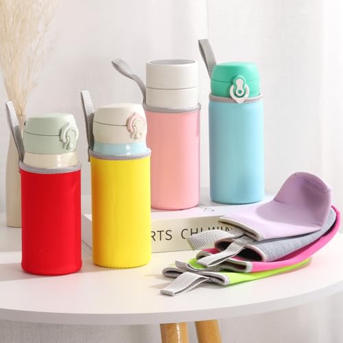 uxcell 2pcs Neoprene Water Bottle Sleeve 18.5 oz Insulated Carrier Bag Black