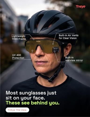 Cycling Glasses with Rear-view Mirror - High Contrast Smoke 2.0 - UV400 Protection