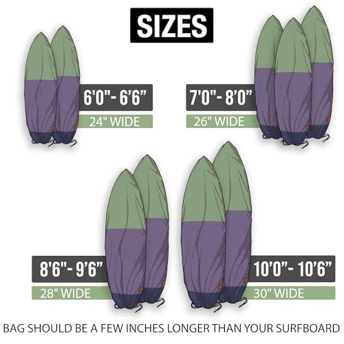 Ho Stevie! 6'0" Canvas Surfboard Bag Cover for Dings UV Sun Protection, Gray
