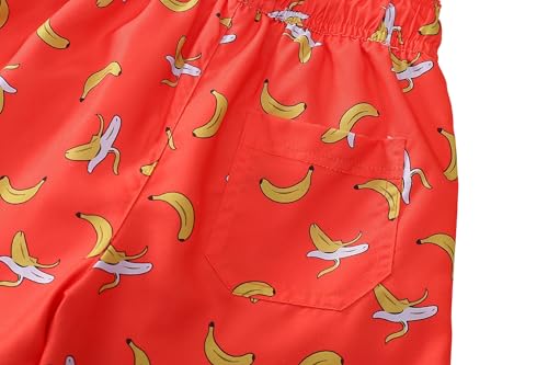 Boys Swim Trunks - Toddler Broad Swim Shorts with UPF50+ Protection - Bananas, 3-4T