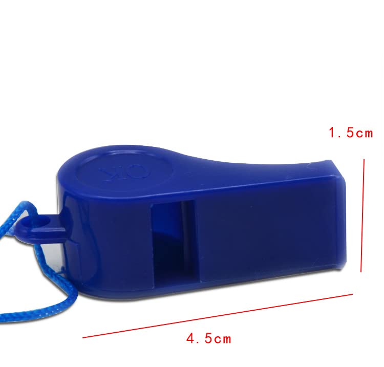 10 Pack Plastic Sports Whistles with Lanyards - Durable Coaching Gear