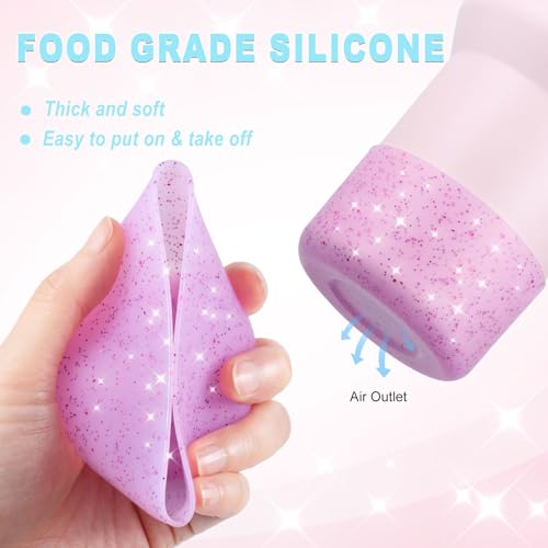 Glitter Silicone Boot for Stanley Cup - Clear Carnation