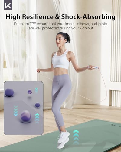 Extra Wide Yoga Mat - 7mm Thick, 72" x 32" - Pale Green