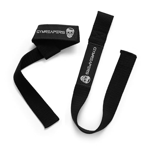 Wrist Straps for Weightlifting - Padded Neoprene, 18" Cotton - Black